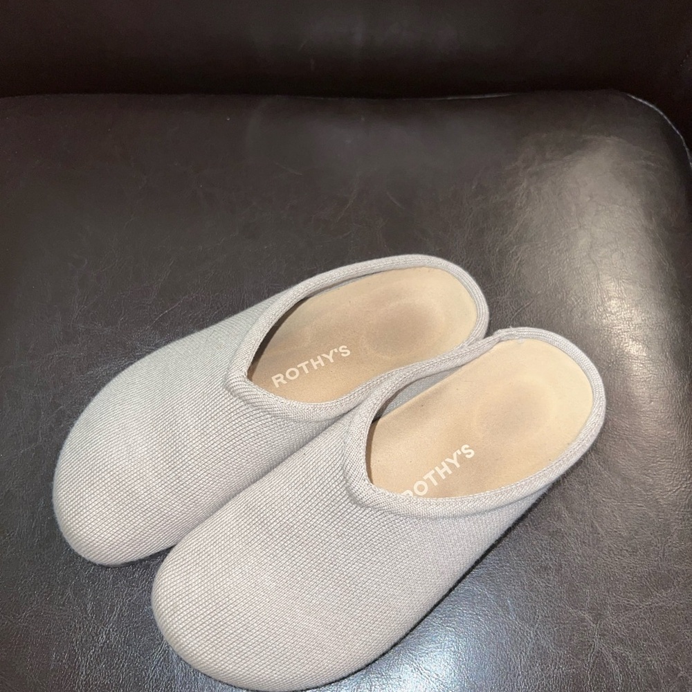 Rothy's Light Gray Knit Slippers